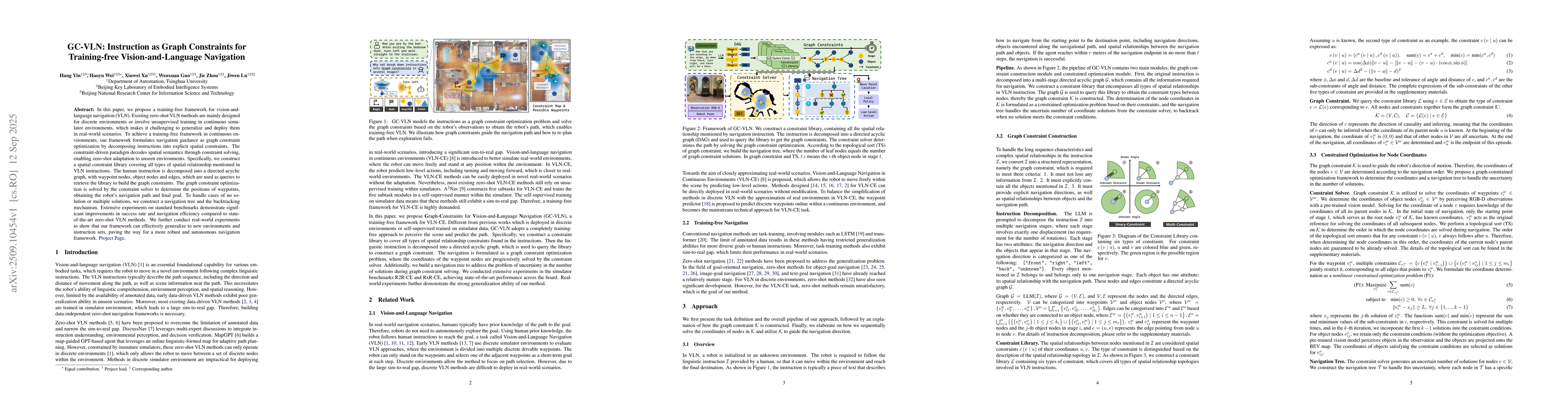 Thumbnail for GC-VLN: Instruction as Graph Constraints for Training-free
  Vision-and-Language Navigation
