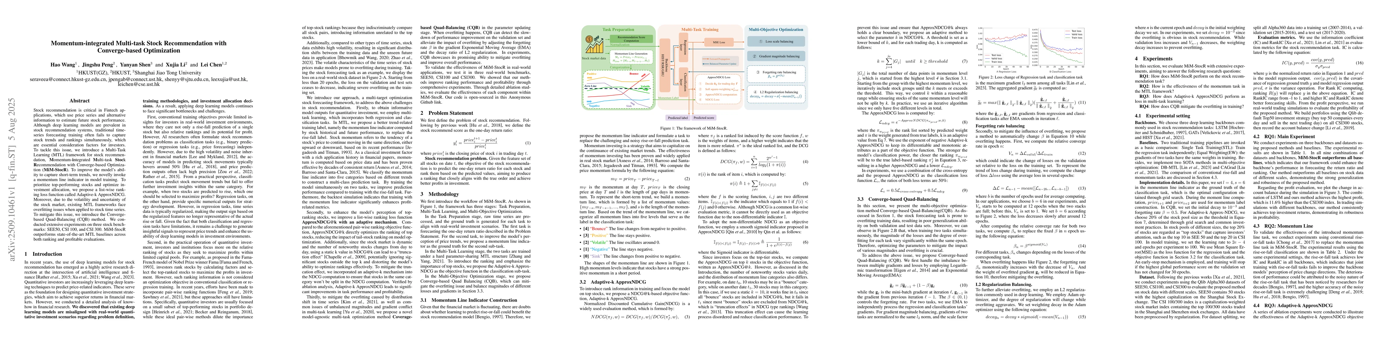 Thumbnail for Momentum-integrated Multi-task Stock Recommendation with Converge-based
  Optimization