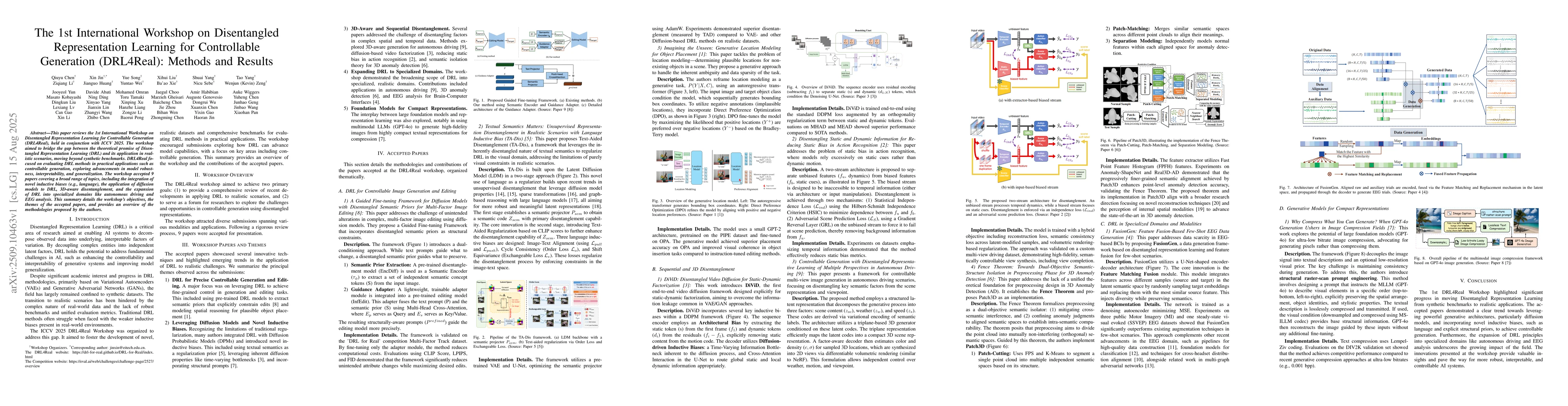 Thumbnail for The 1st International Workshop on Disentangled Representation Learning
  for Controllable Generation (DRL4Real): Methods and Results