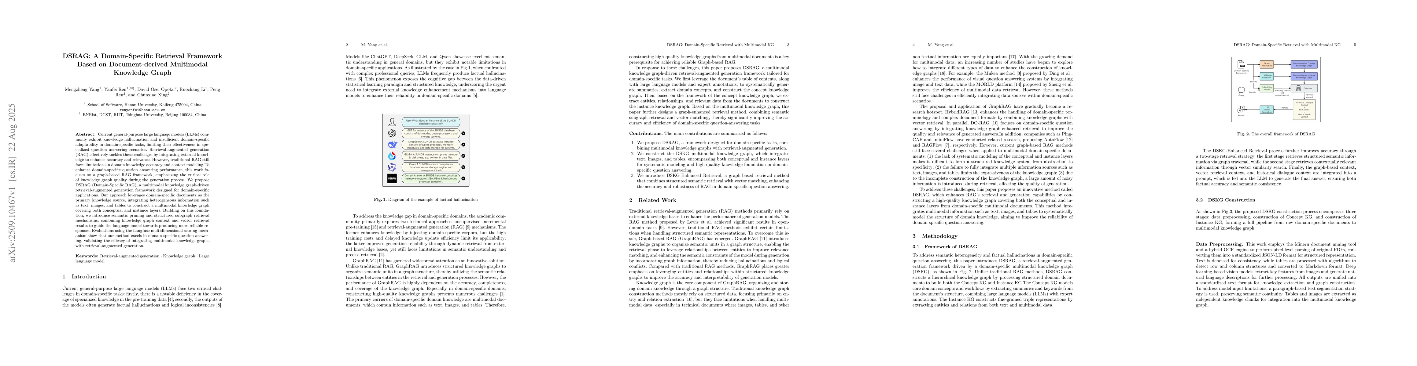 Thumbnail for DSRAG: A Domain-Specific Retrieval Framework Based on Document-derived
  Multimodal Knowledge Graph