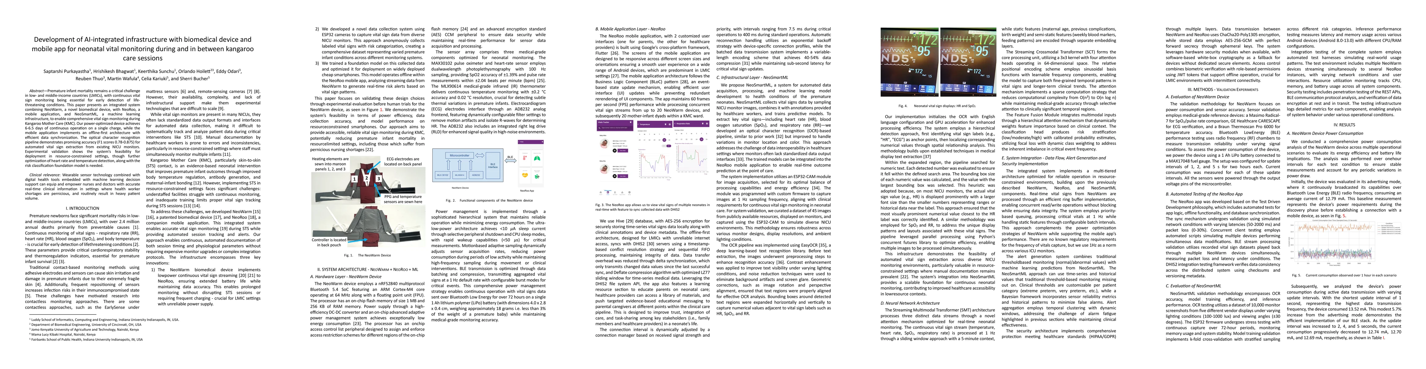 Thumbnail for Development of AI-integrated infrastructure with biomedical device and
  mobile app for neonatal vital monitoring during and in between kangaroo care
  sessions