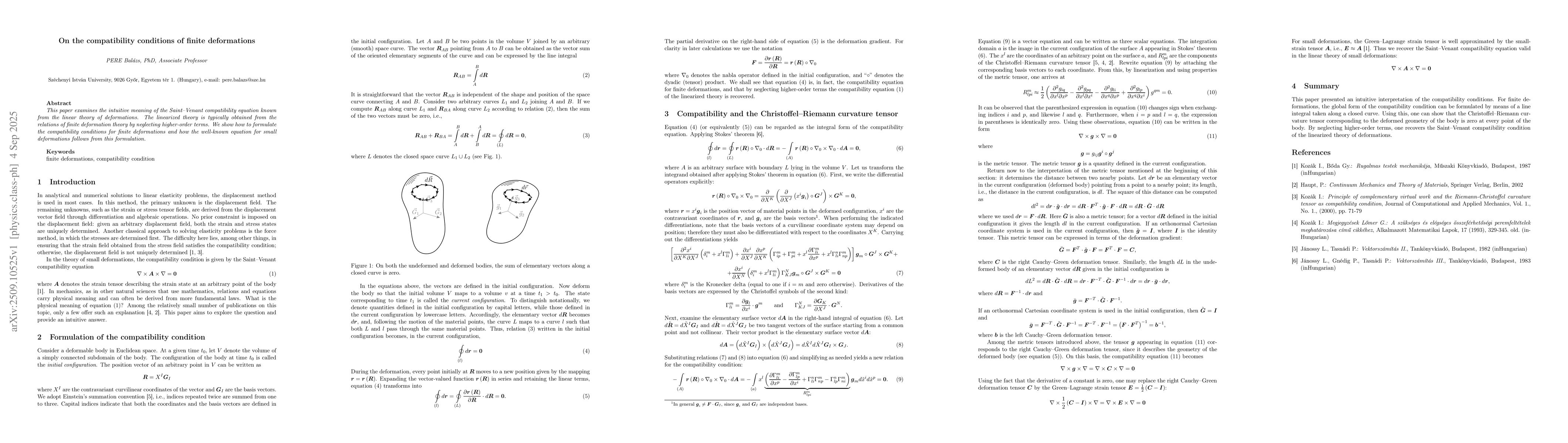 Thumbnail for On the compatibility conditions of finite deformations