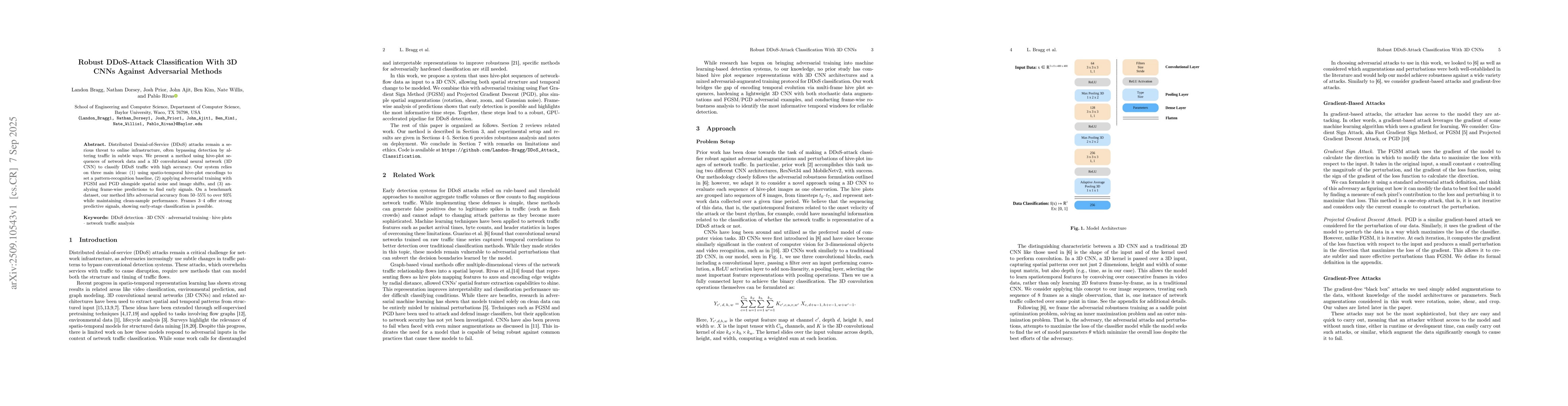 Thumbnail for Robust DDoS-Attack Classification with 3D CNNs Against Adversarial
  Methods