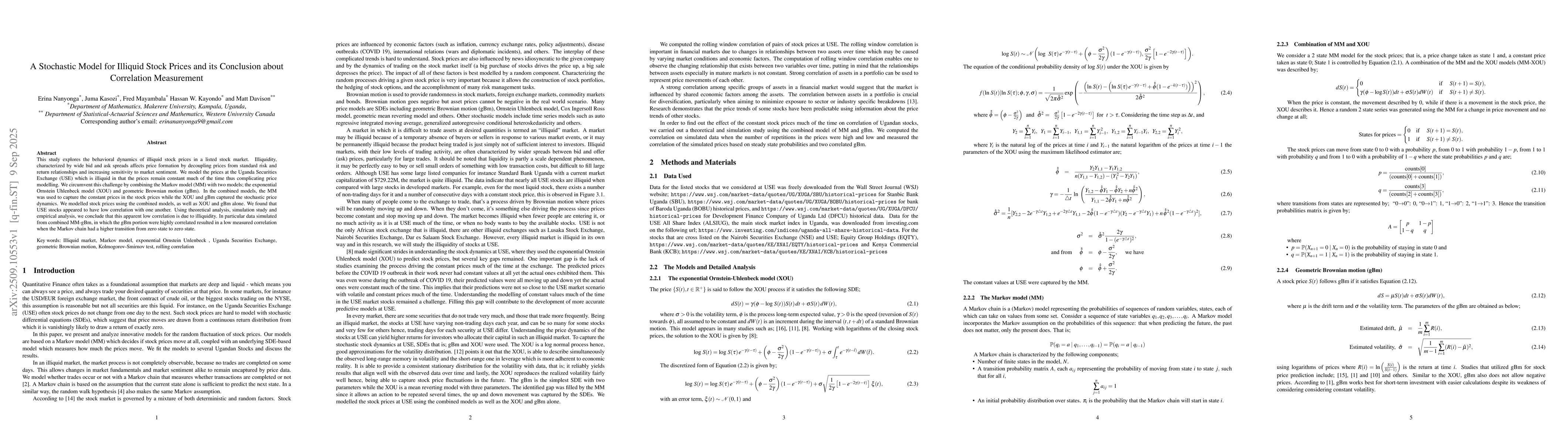 Thumbnail for A Stochastic Model for Illiquid Stock Prices and its Conclusion about
  Correlation Measurement