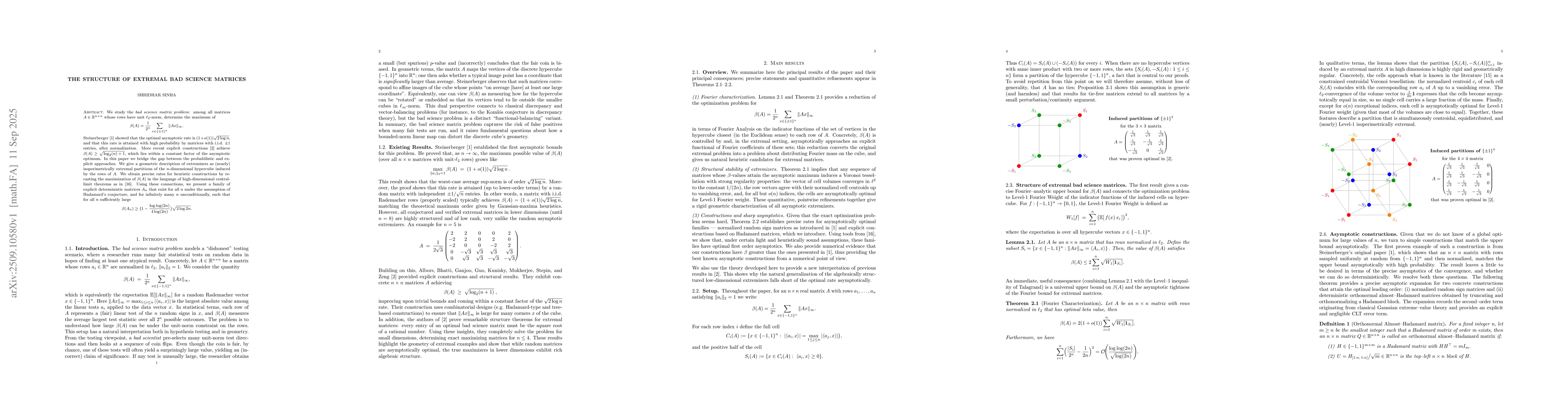 Thumbnail for The Structure of Extremal Bad Science Matrices