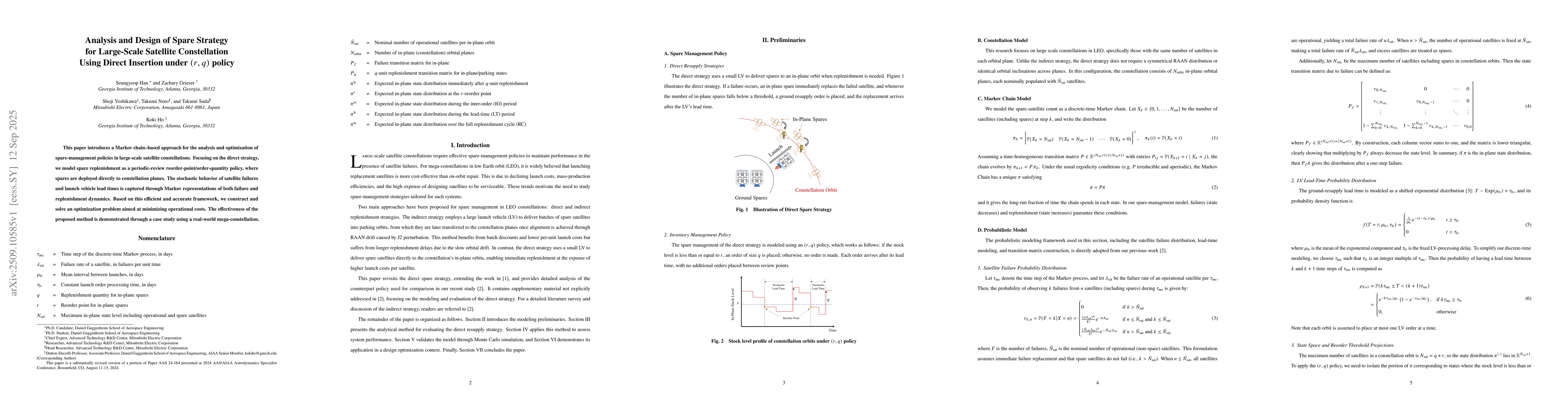 Thumbnail for Analysis and Design of Spare Strategy for Large-Scale Satellite
  Constellation Using Direct Insertion under (r,q) Policy