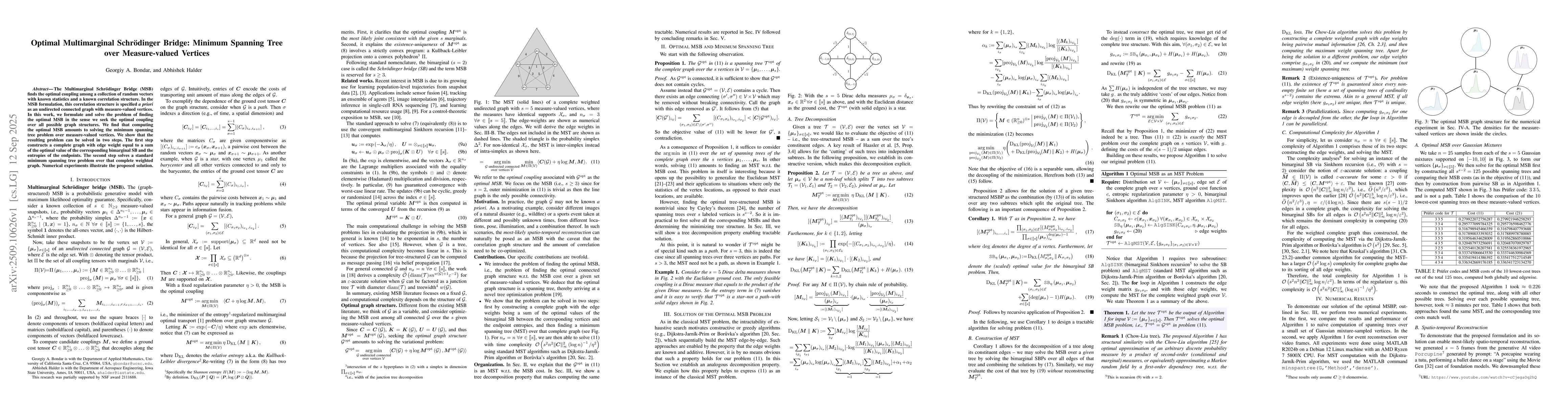 Thumbnail for Optimal Multimarginal Schrödinger Bridge: Minimum Spanning Tree over
  Measure-valued Vertices