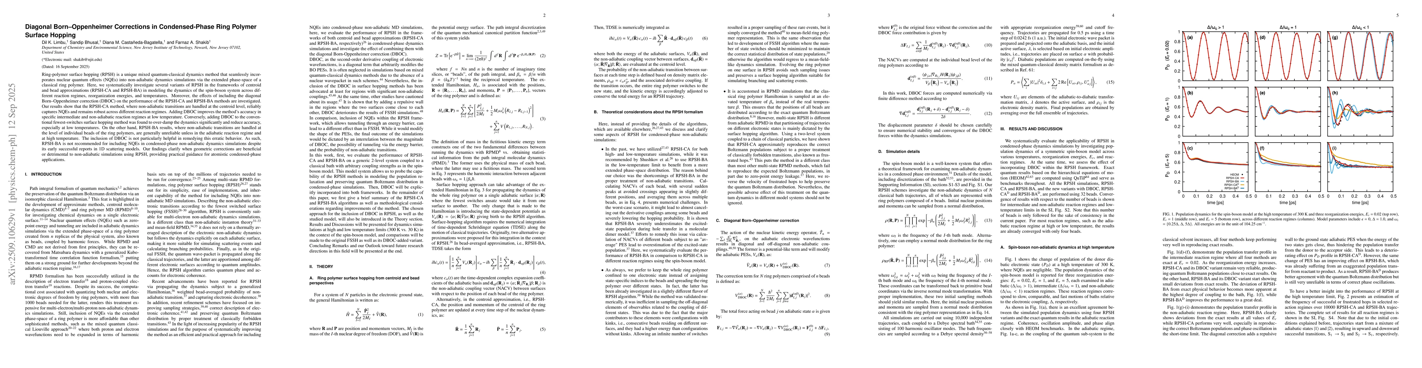 Thumbnail for Diagonal Born-Oppenheimer Corrections in Condensed-Phase Ring Polymer
  Surface Hopping