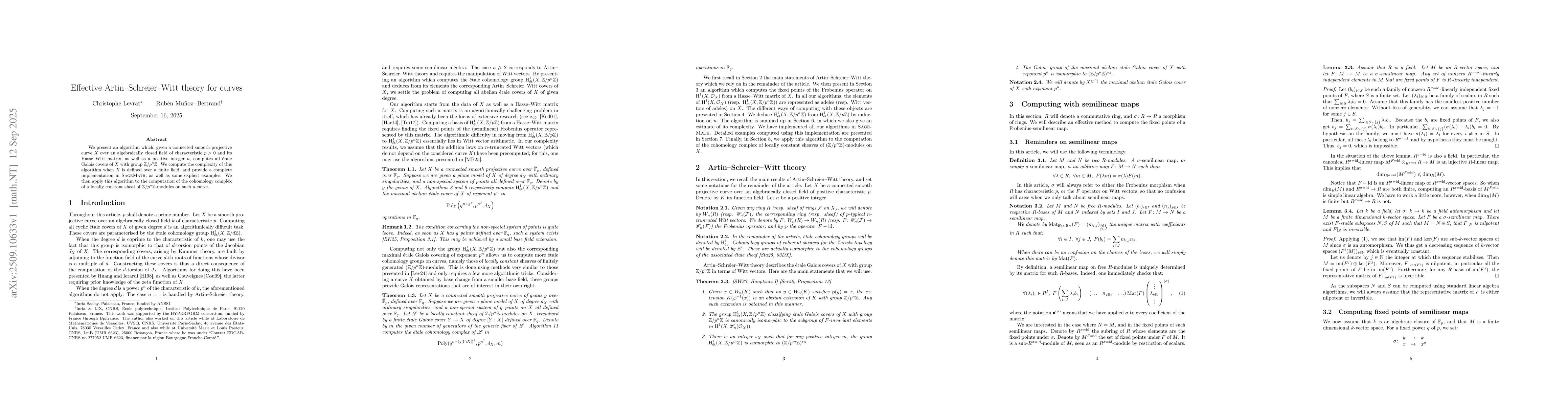 Thumbnail for Effective Artin-Schreier-Witt theory for curves