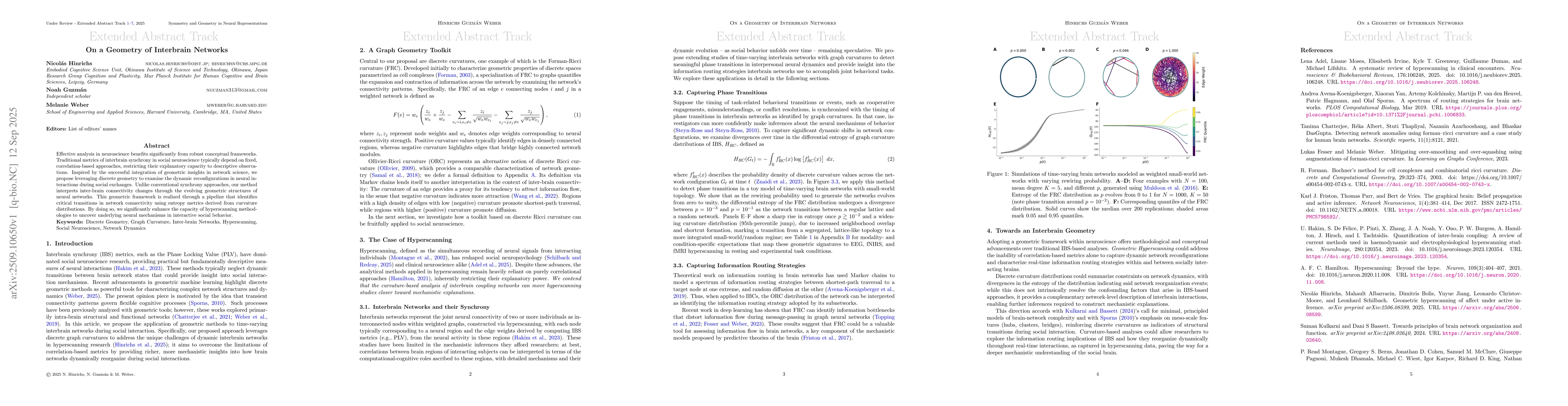 Thumbnail for On a Geometry of Interbrain Networks