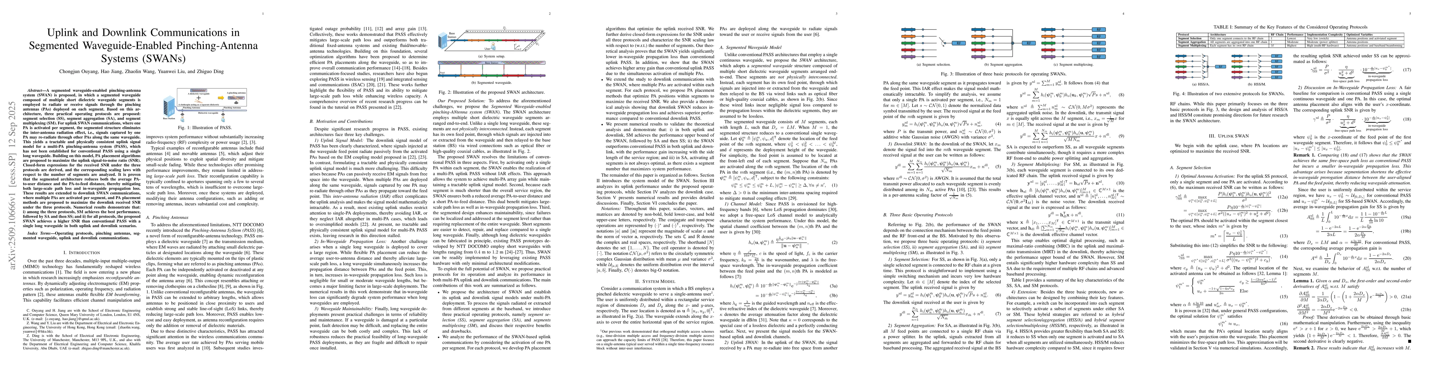Thumbnail for Uplink and Downlink Communications in Segmented Waveguide-Enabled
  Pinching-Antenna Systems (SWANs)
