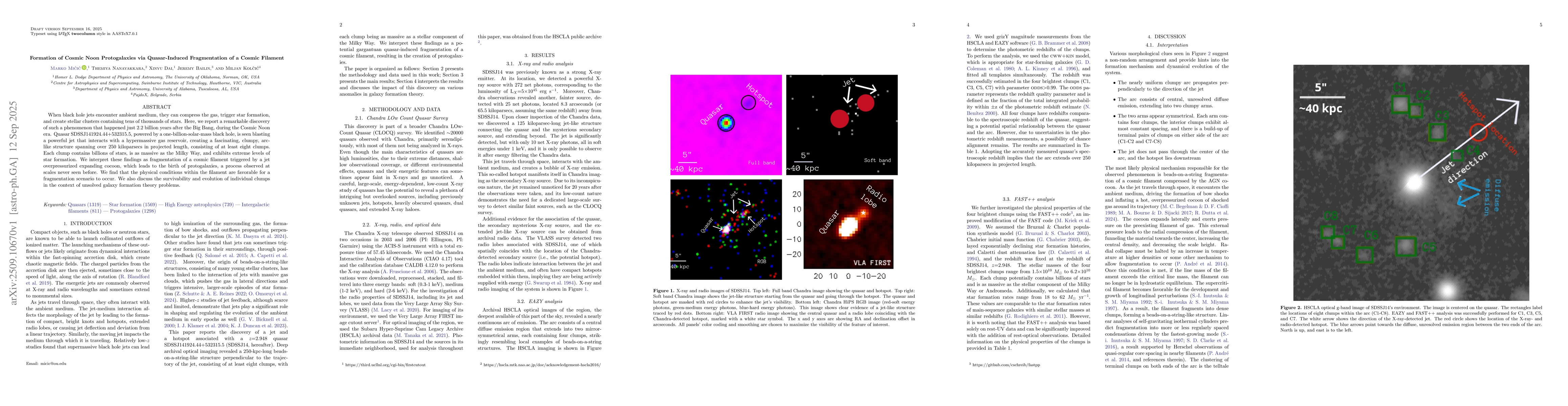 Thumbnail for Formation of Cosmic Noon Protogalaxies via Quasar-Induced Fragmentation
  of a Cosmic Filament