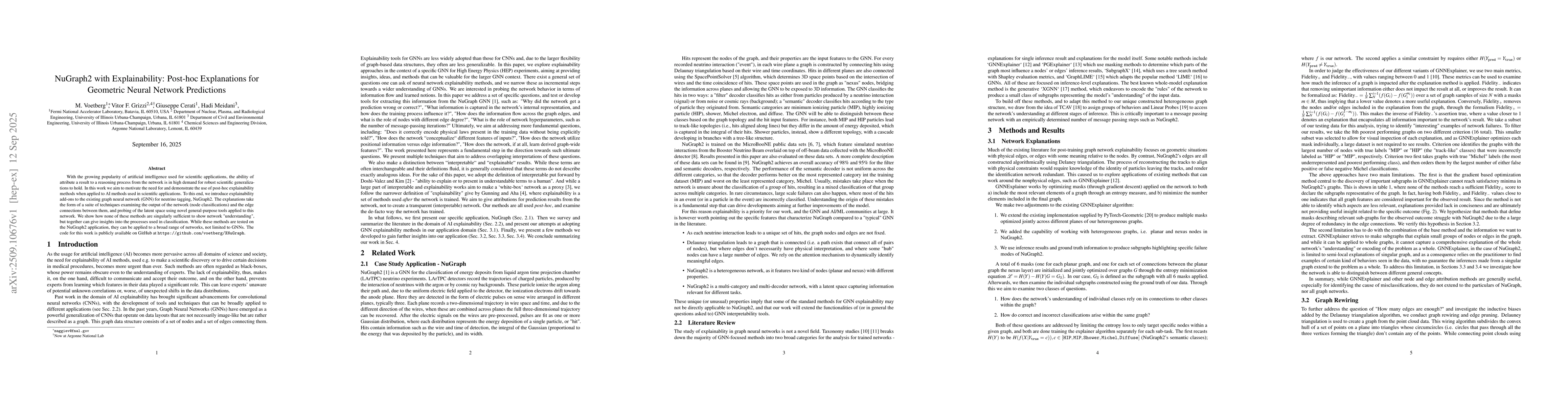 Thumbnail for NuGraph2 with Explainability: Post-hoc Explanations for Geometric Neural
  Network Predictions