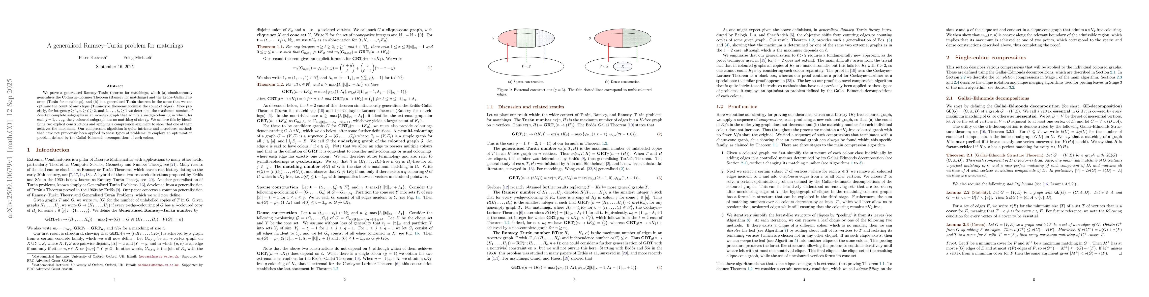 Thumbnail for A generalised Ramsey--Turán problem for matchings