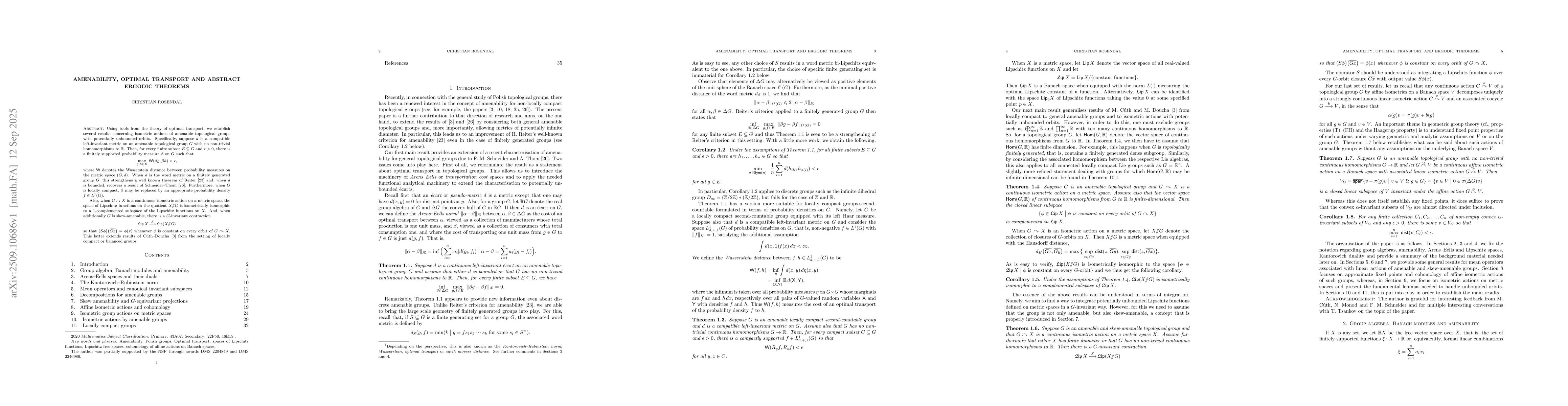 Thumbnail for Amenability, Optimal Transport and Abstract Ergodic Theorems