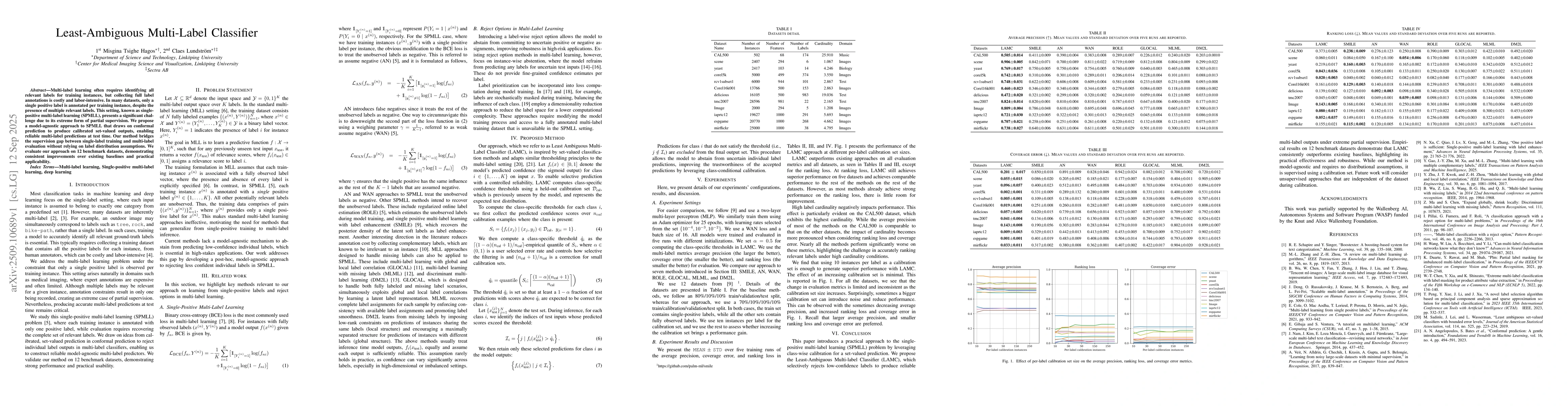 Thumbnail for Least-Ambiguous Multi-Label Classifier