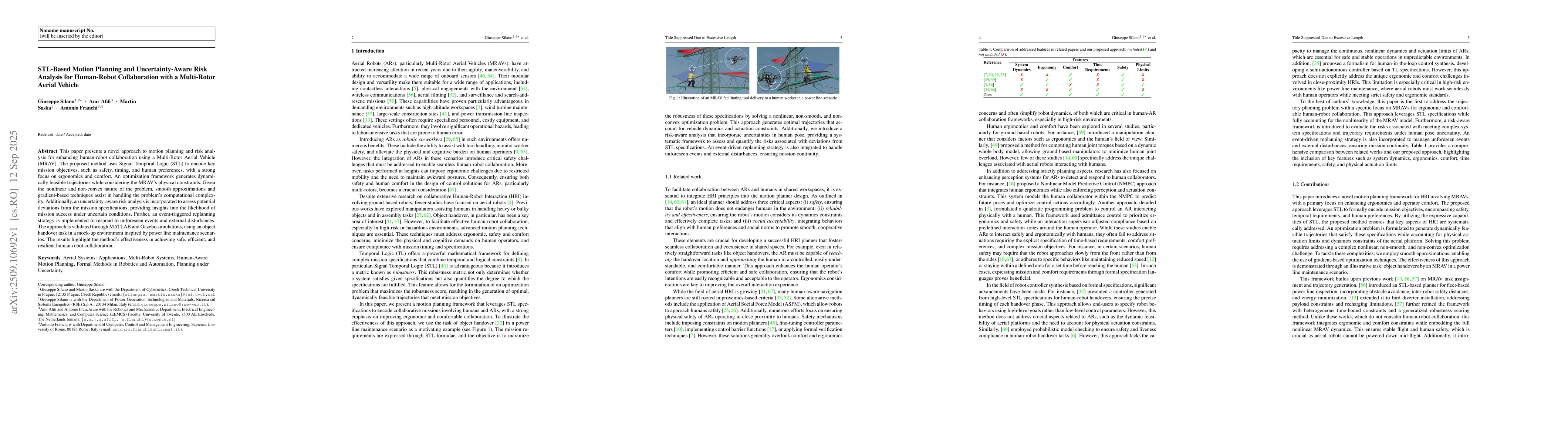Thumbnail for STL-Based Motion Planning and Uncertainty-Aware Risk Analysis for
  Human-Robot Collaboration with a Multi-Rotor Aerial Vehicle
