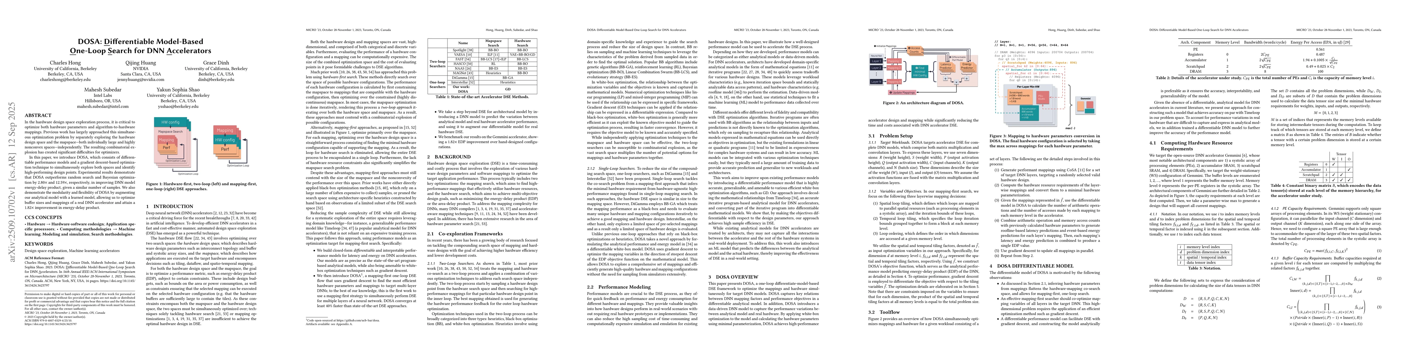 Thumbnail for DOSA: Differentiable Model-Based One-Loop Search for DNN Accelerators
