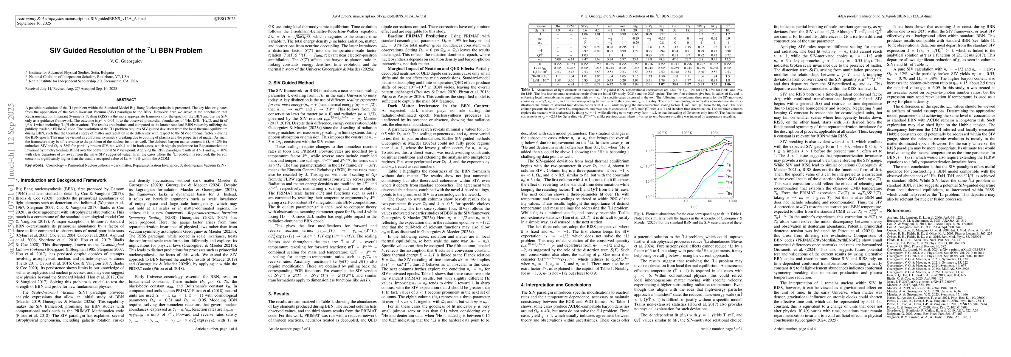 Thumbnail for SIV Guided Resolution of the Lithium-7 BBN Problem