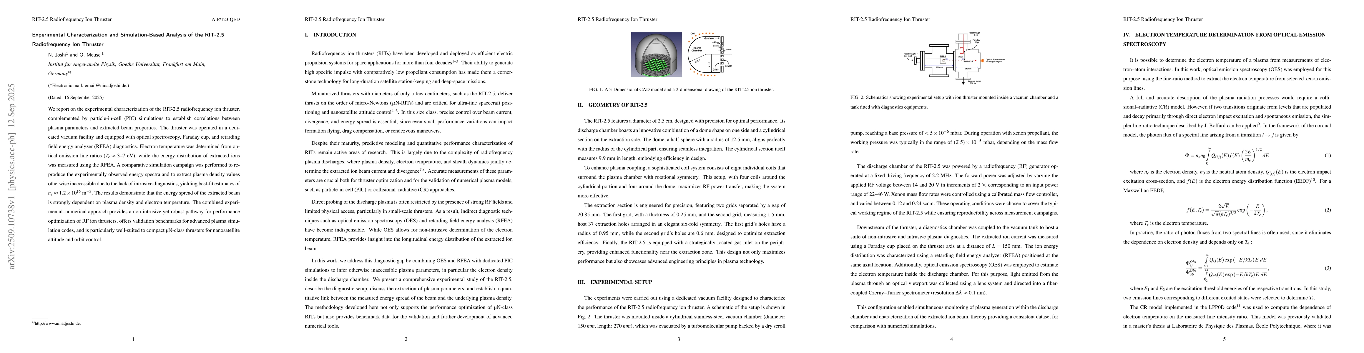 Thumbnail for Experimental Characterization and Simulation-Based Analysis of the
  RIT-2.5 Radiofrequency Ion Thruster
