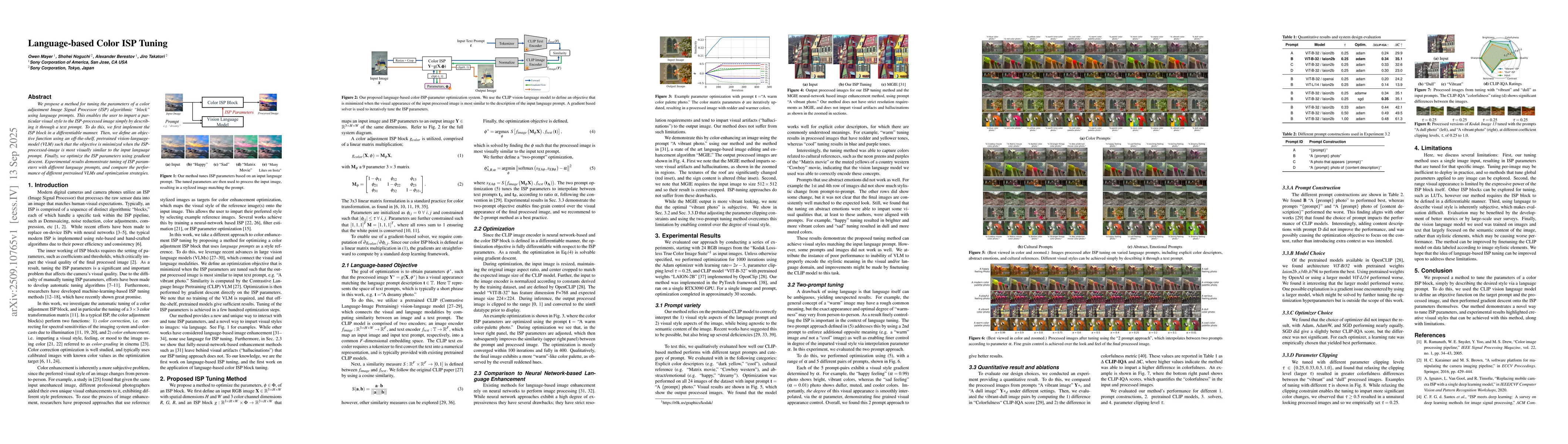 Thumbnail for Language-based Color ISP Tuning