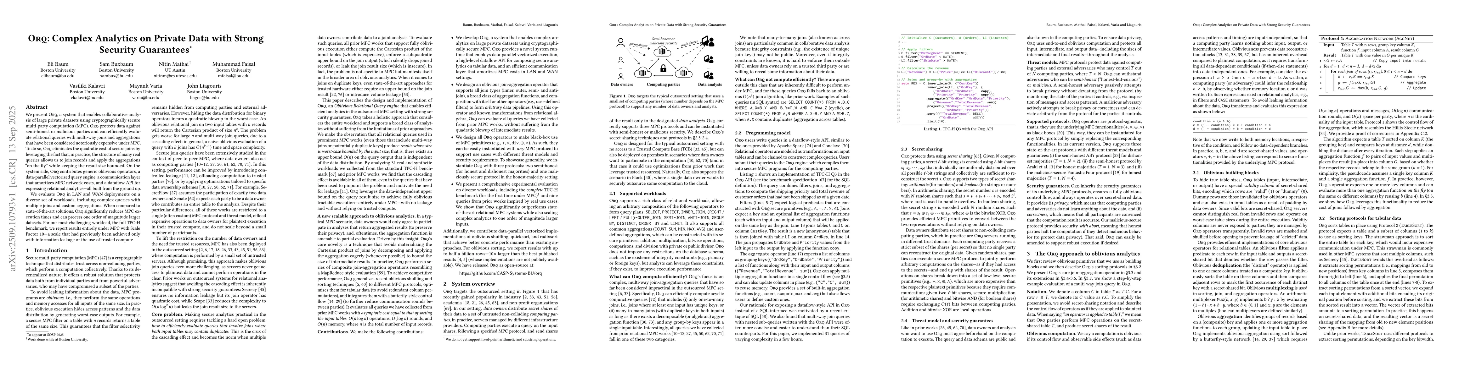 Thumbnail for ORQ: Complex Analytics on Private Data with Strong Security Guarantees