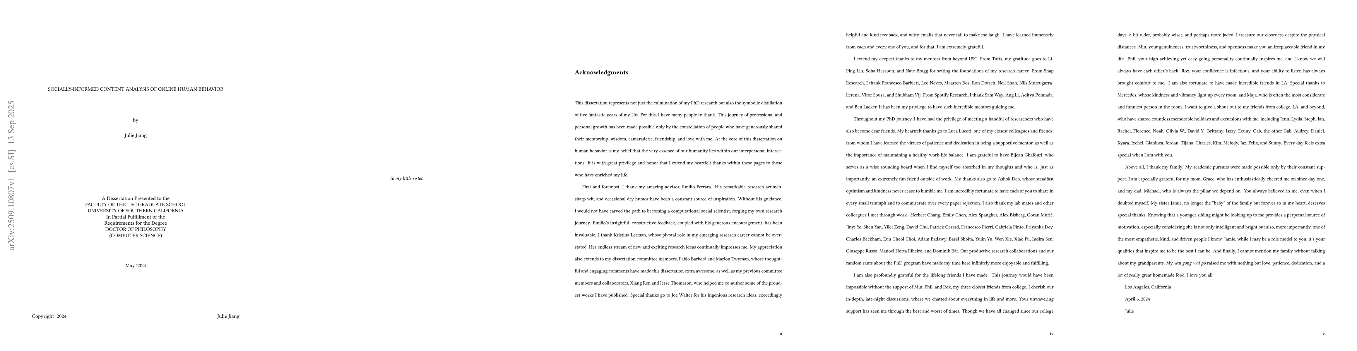 Thumbnail for Socially-Informed Content Analysis of Online Human Behavior