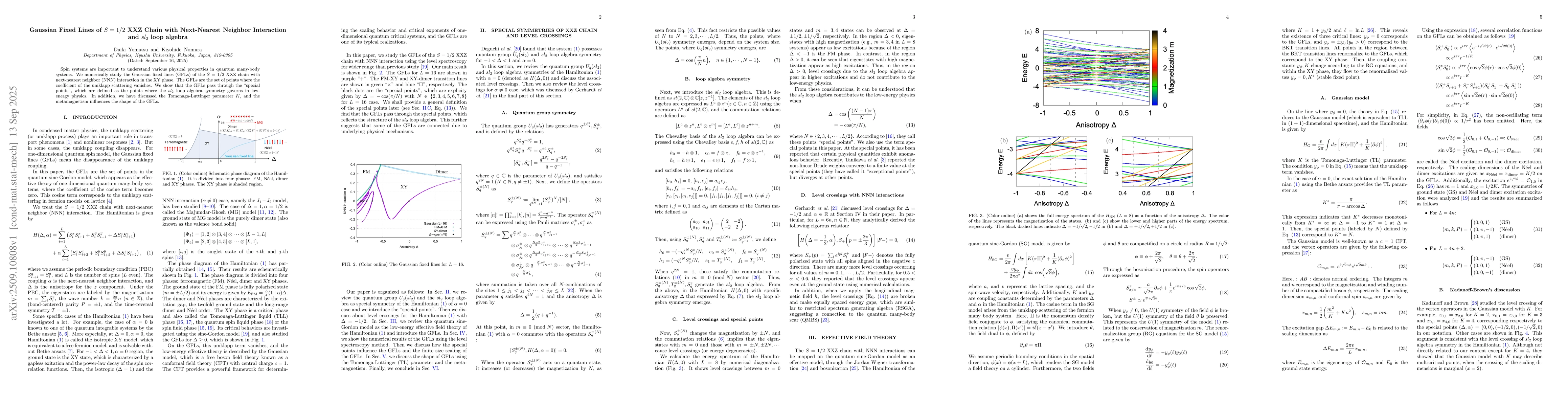 Thumbnail for Gaussian fixed lines of $S=1/2$ XXZ chain with next-nearest neighbor
  interaction and $sl_2$ loop algebra