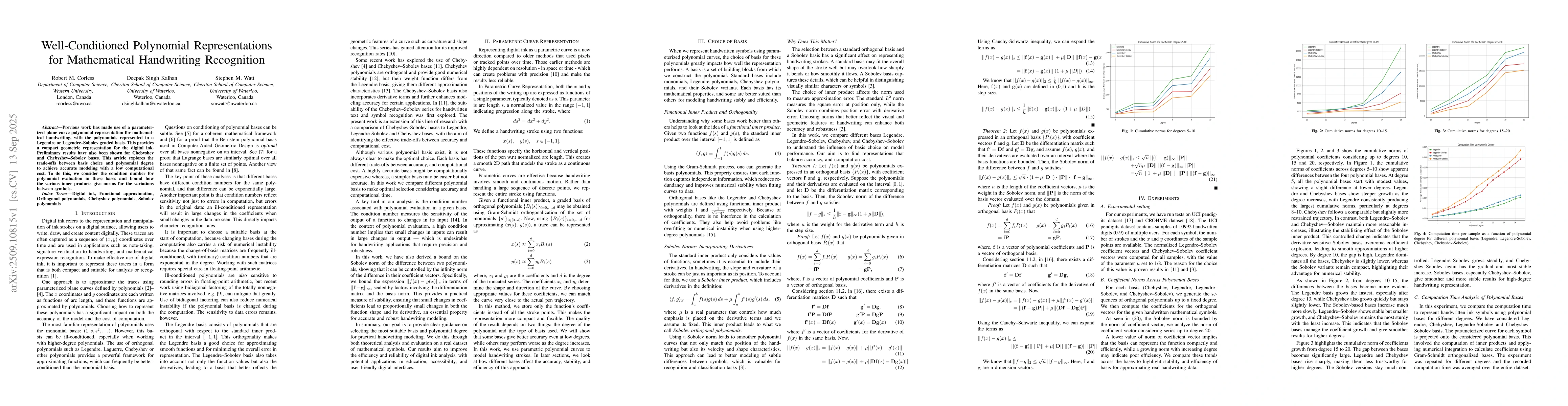 Thumbnail for Well-Conditioned Polynomial Representations for Mathematical Handwriting
  Recognition