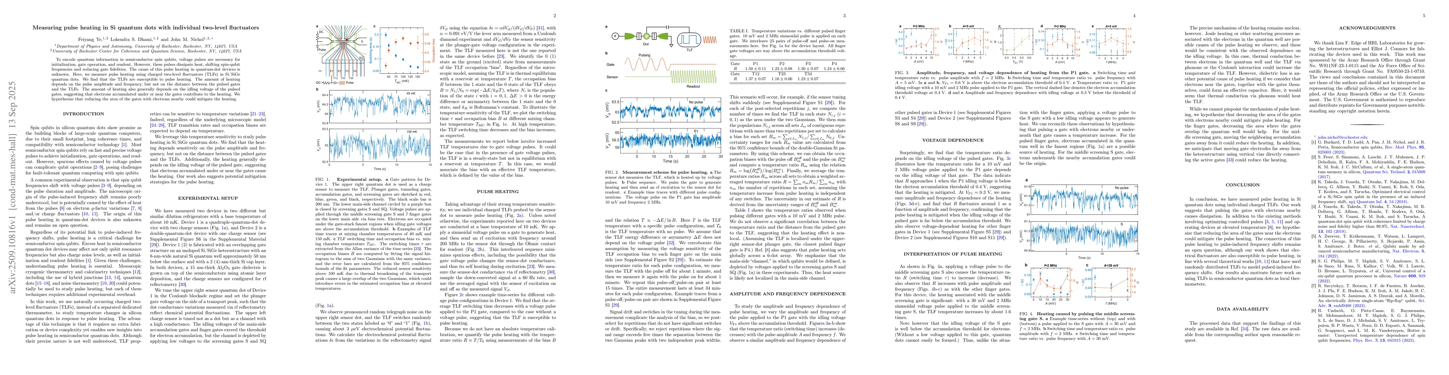 Thumbnail for Measuring pulse heating in Si quantum dots with individual two-level
  fluctuators