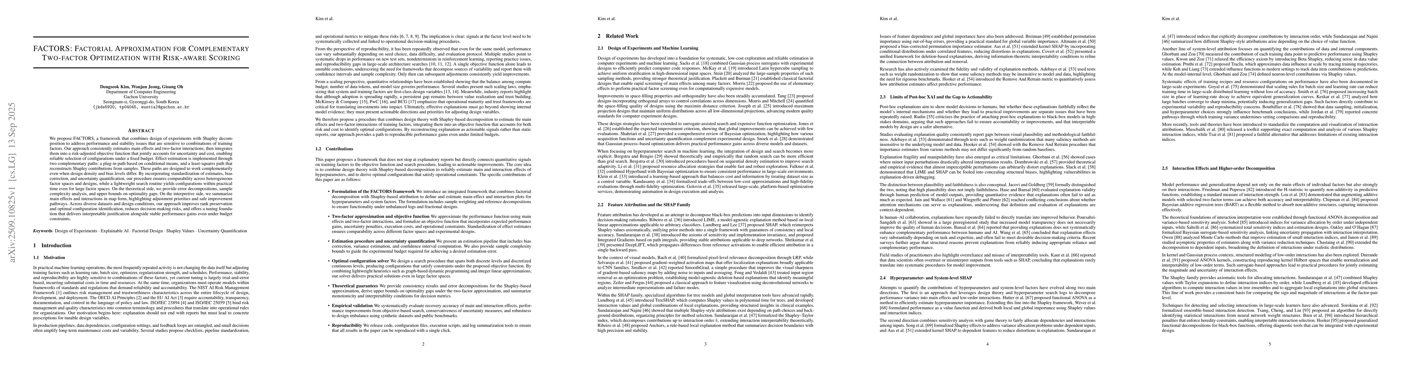Thumbnail for FACTORS: Factorial Approximation for Complementary Two-factor
  Optimization with Risk-aware Scoring