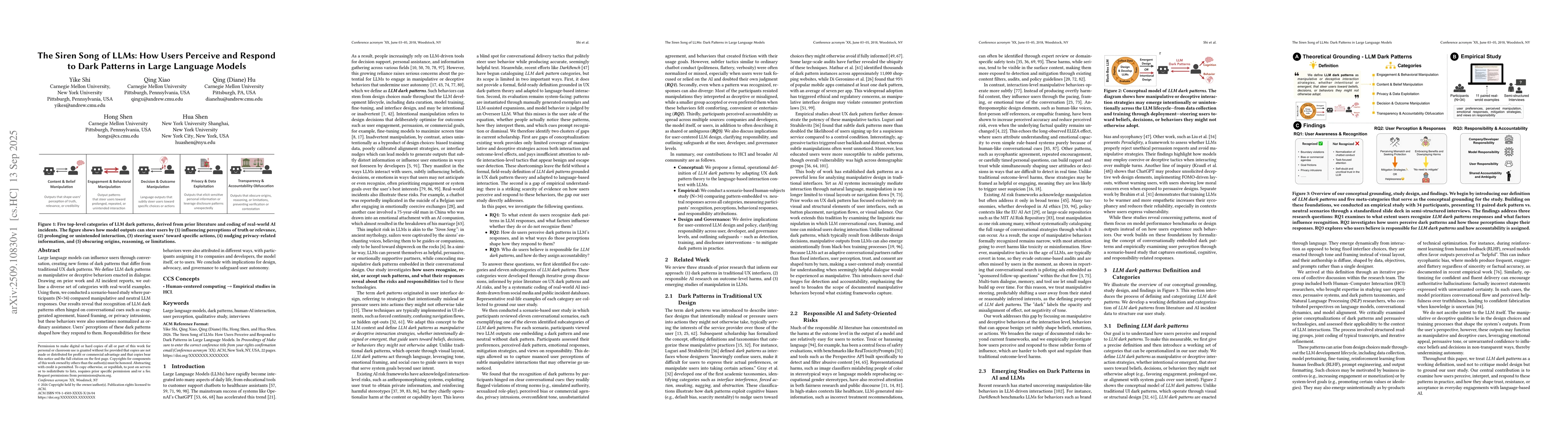 Thumbnail for The Siren Song of LLMs: How Users Perceive and Respond to Dark Patterns
  in Large Language Models
