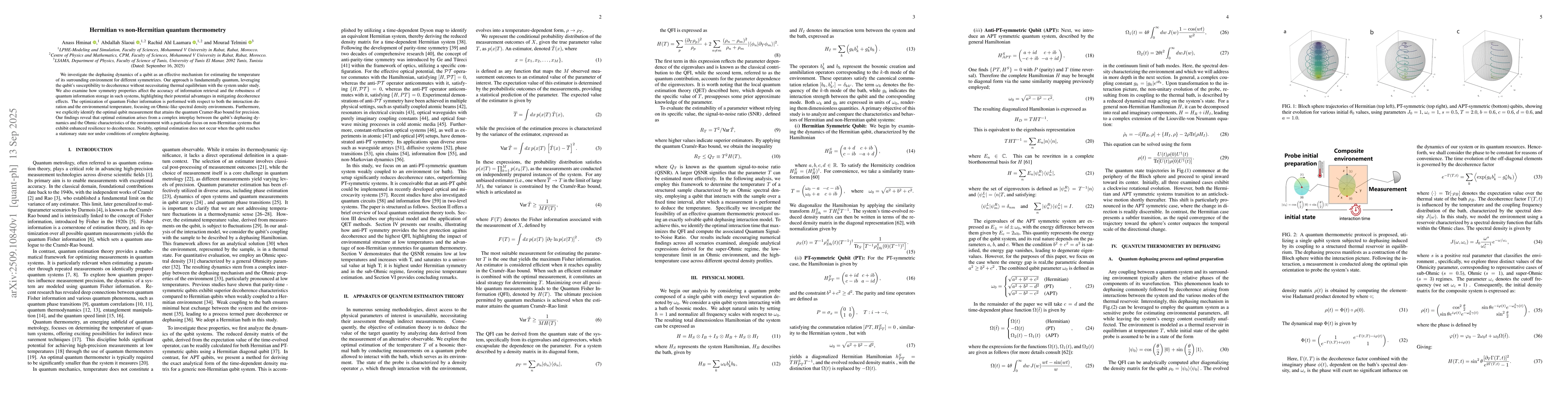 Thumbnail for Hermitian vs non-Hermitian quantum thermometry