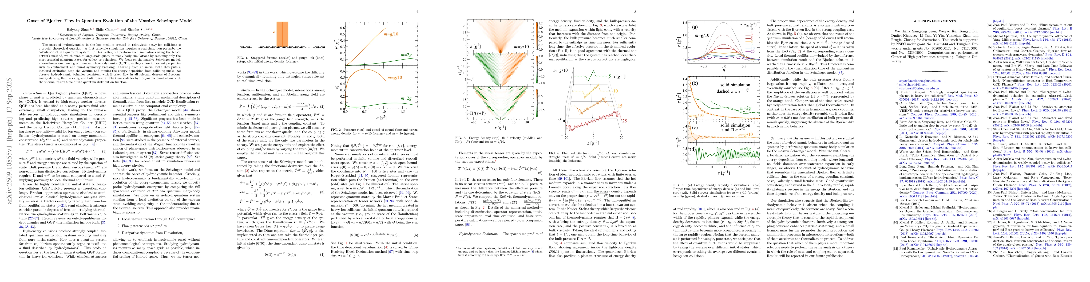 Thumbnail for Onset of Bjorken Flow in Quantum Evolution of the Massive Schwinger
  Model