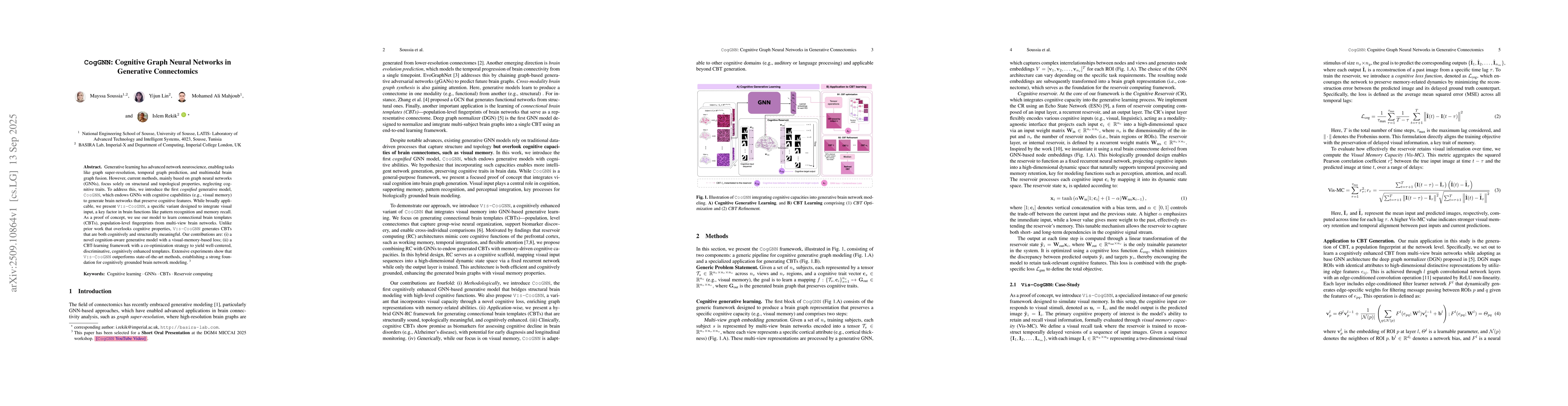 Thumbnail for CogGNN: Cognitive Graph Neural Networks in Generative Connectomics