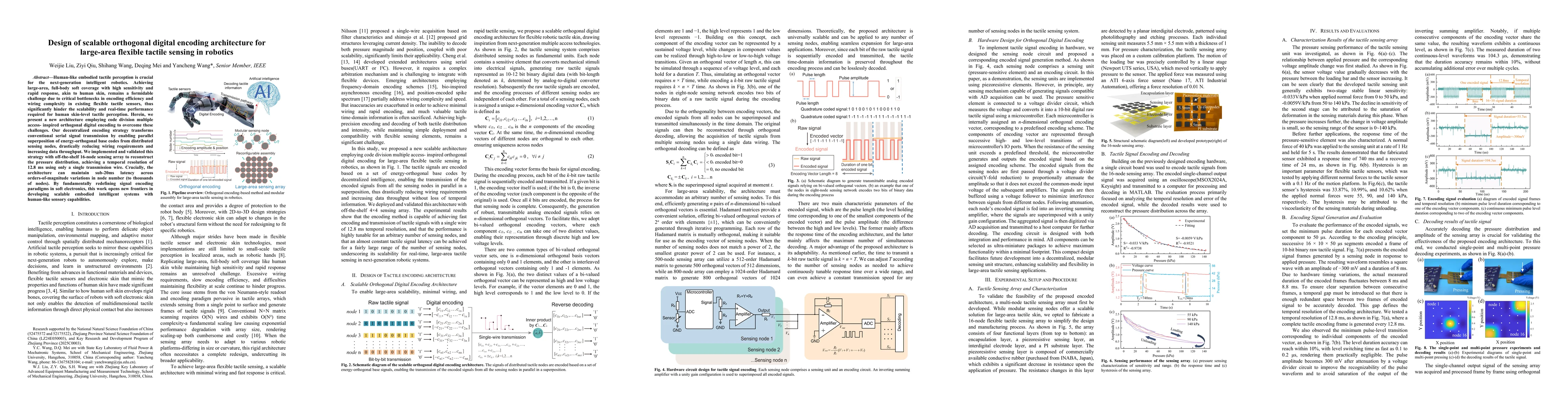 Thumbnail for Design of scalable orthogonal digital encoding architecture for
  large-area flexible tactile sensing in robotics