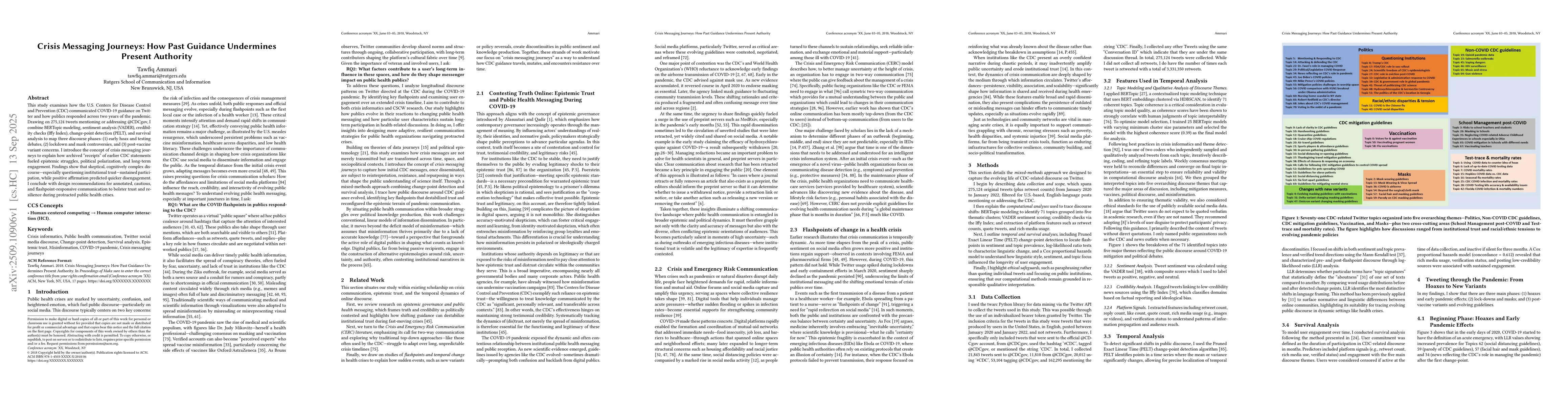 Thumbnail for Crisis Messaging Journeys: Epistemic Struggles over CDC Guidance During
  COVID-19
