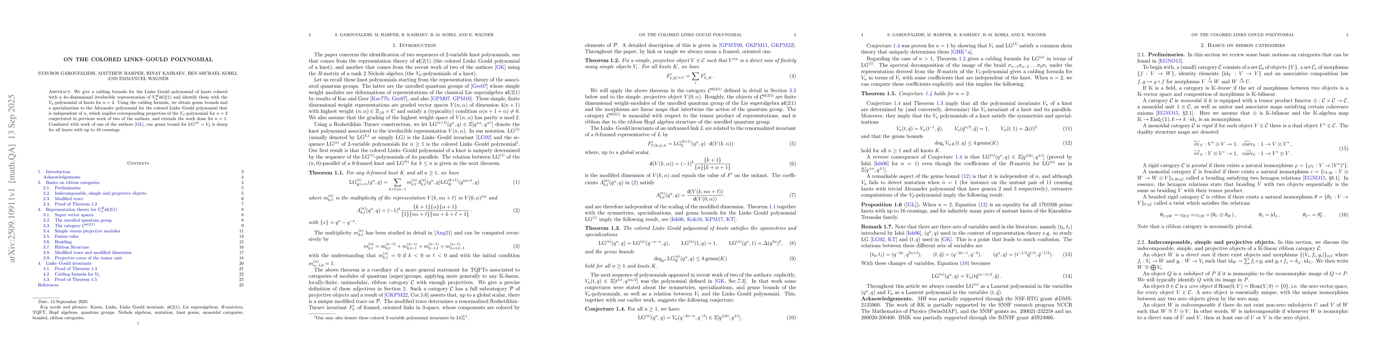 Thumbnail for On the colored Links--Gould polynomial