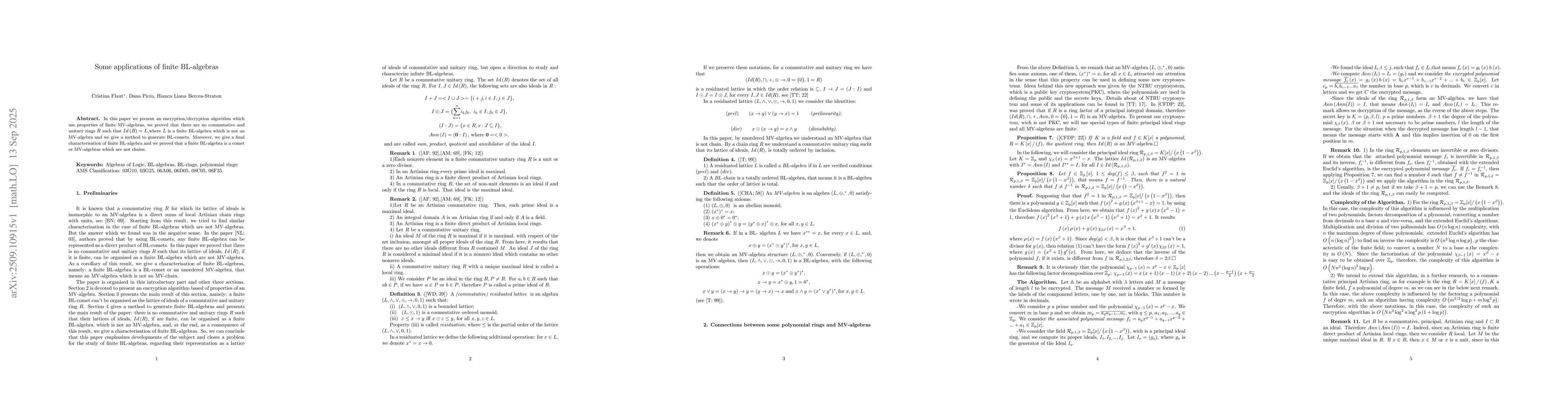 Thumbnail for Some applications of finite BL-algebras
