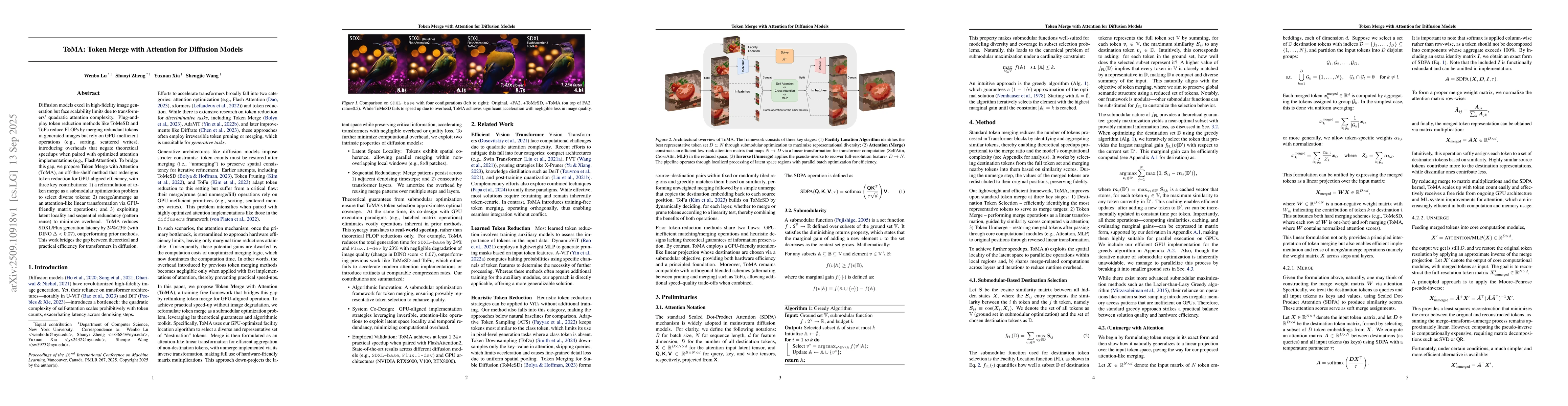 Thumbnail for ToMA: Token Merge with Attention for Image Generation with Diffusion
  Models