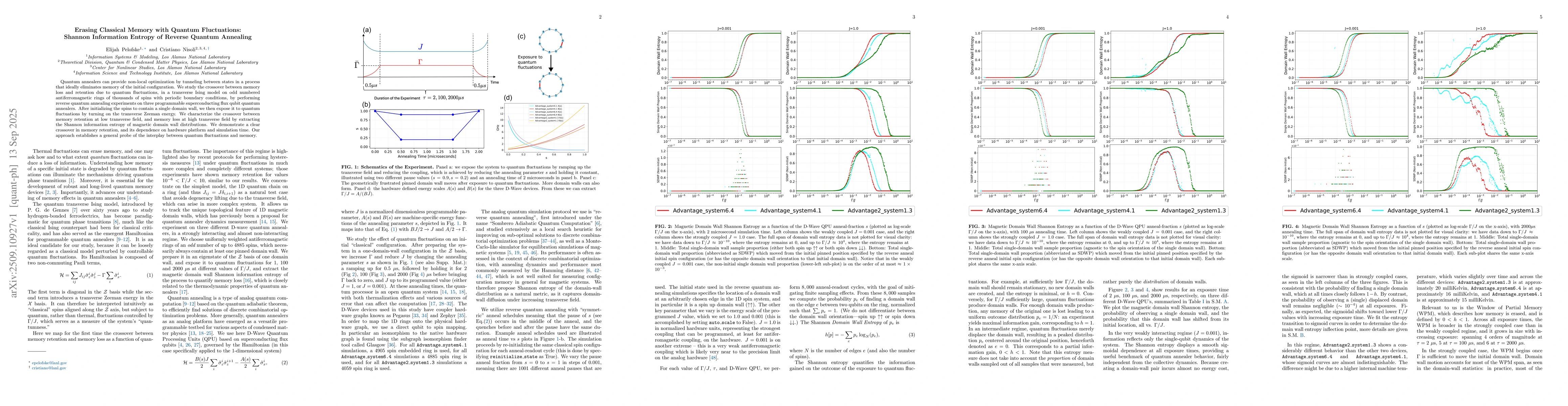 Thumbnail for Erasing Classical Memory with Quantum Fluctuations: Shannon Information
  Entropy of Reverse Quantum Annealing