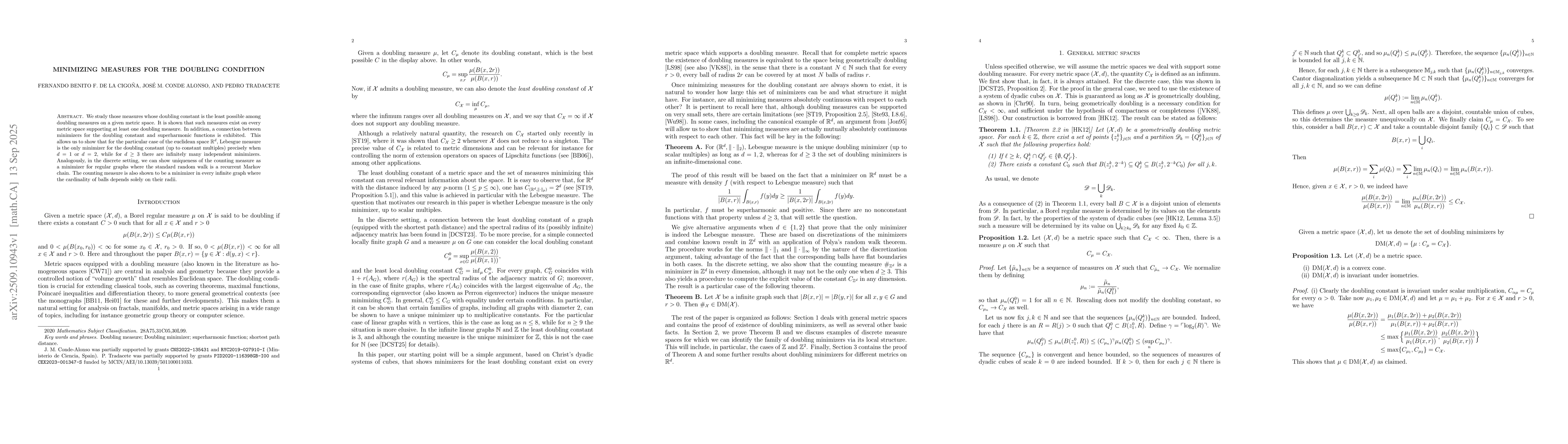 Thumbnail for Minimizing measures for the doubling condition