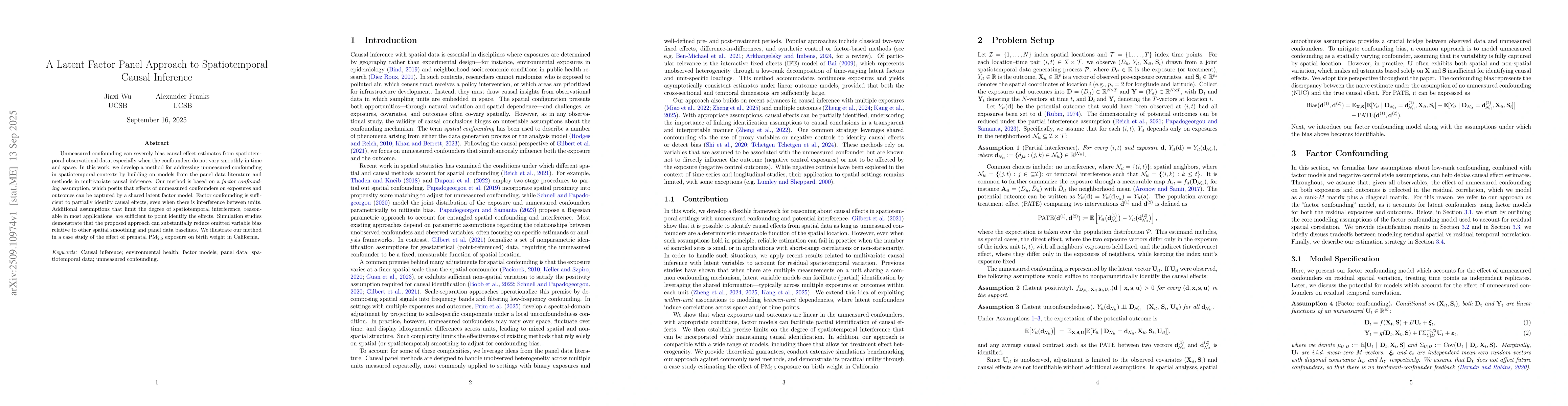 Thumbnail for A Latent Factor Panel Approach to Spatiotemporal Causal Inference