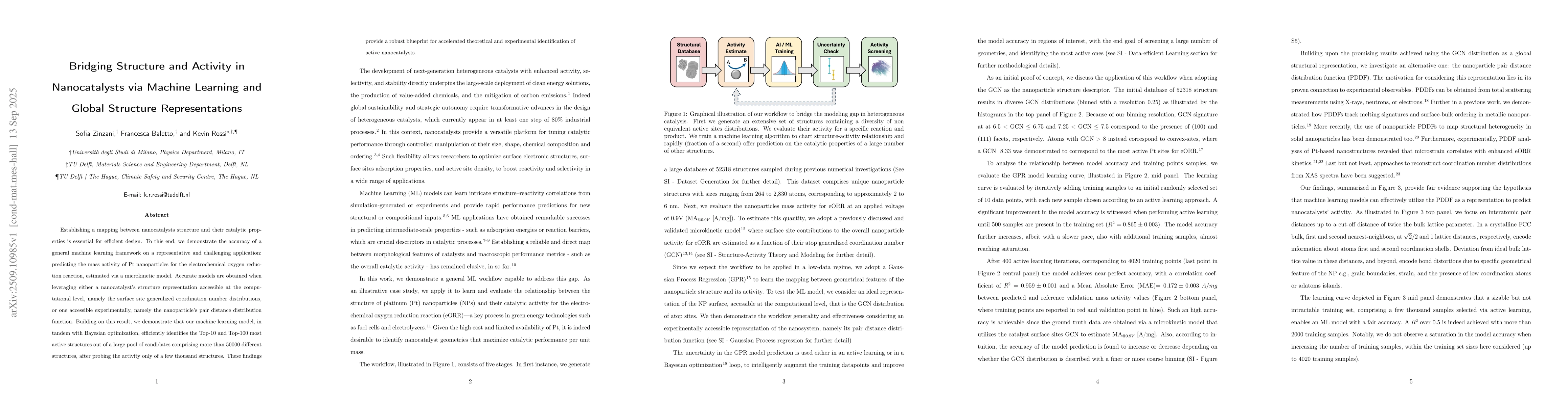 Thumbnail for Bridging Structure and Activity in Nanocatalysts via Machine Learning
  and Global Structure Representations
