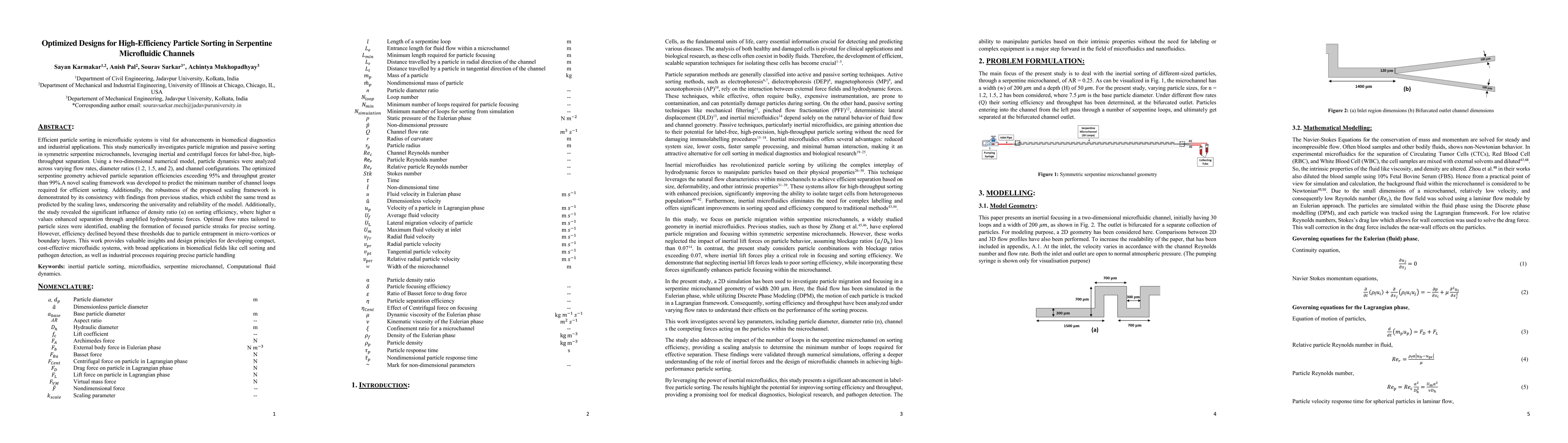 Thumbnail for Optimized Designs for High-Efficiency Particle Sorting in Serpentine
  Microfluidic Channels