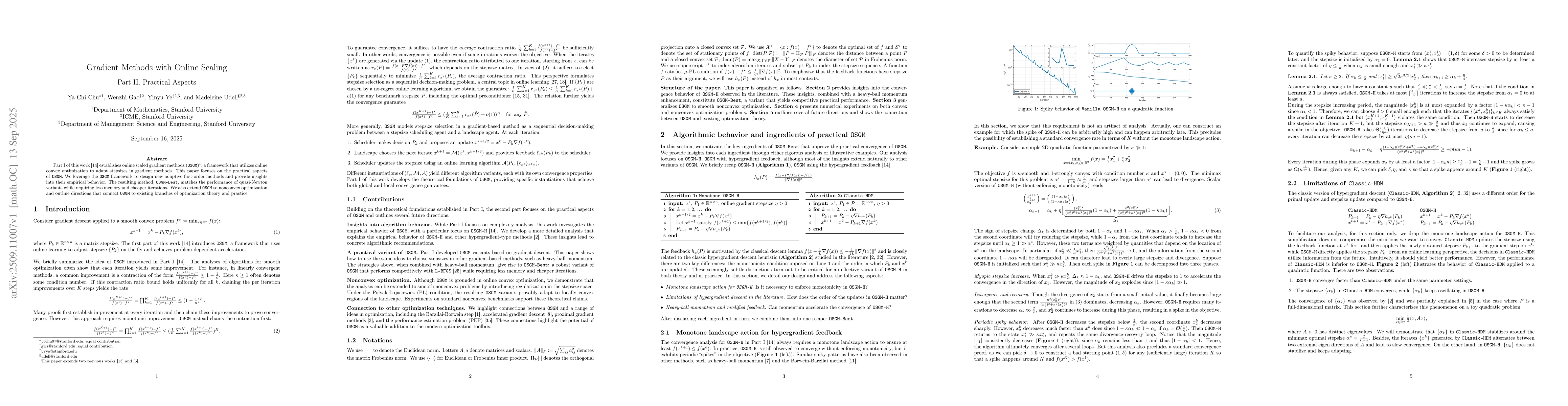 Thumbnail for Gradient Methods with Online Scaling Part II. Practical Aspects