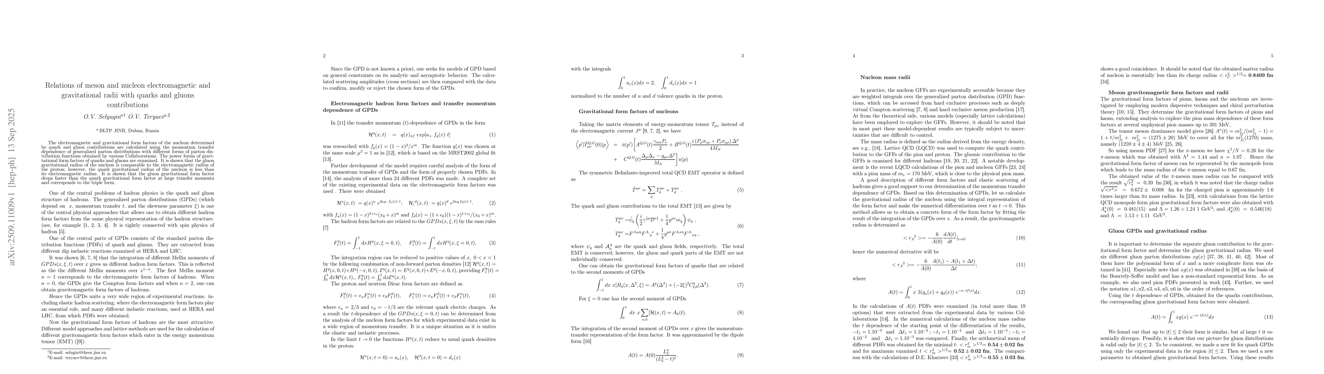 Thumbnail for Relations of meson and nucleon electromagnetic and gravitational radii
  with quarks and gluons contributions