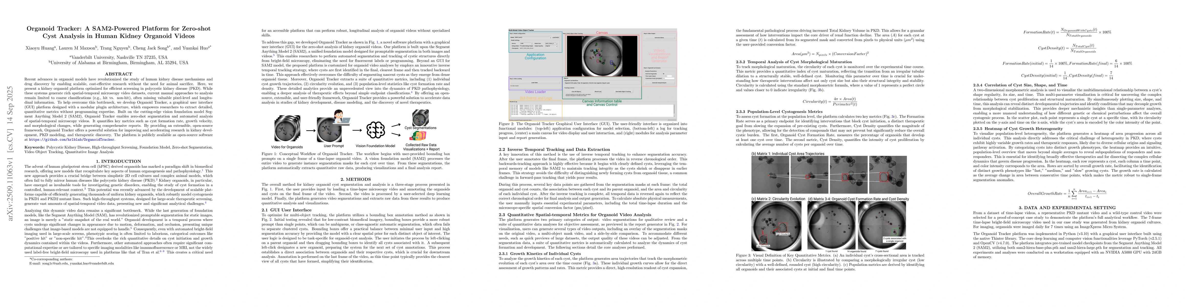 Thumbnail for Organoid Tracker: A SAM2-Powered Platform for Zero-shot Cyst Analysis in
  Human Kidney Organoid Videos