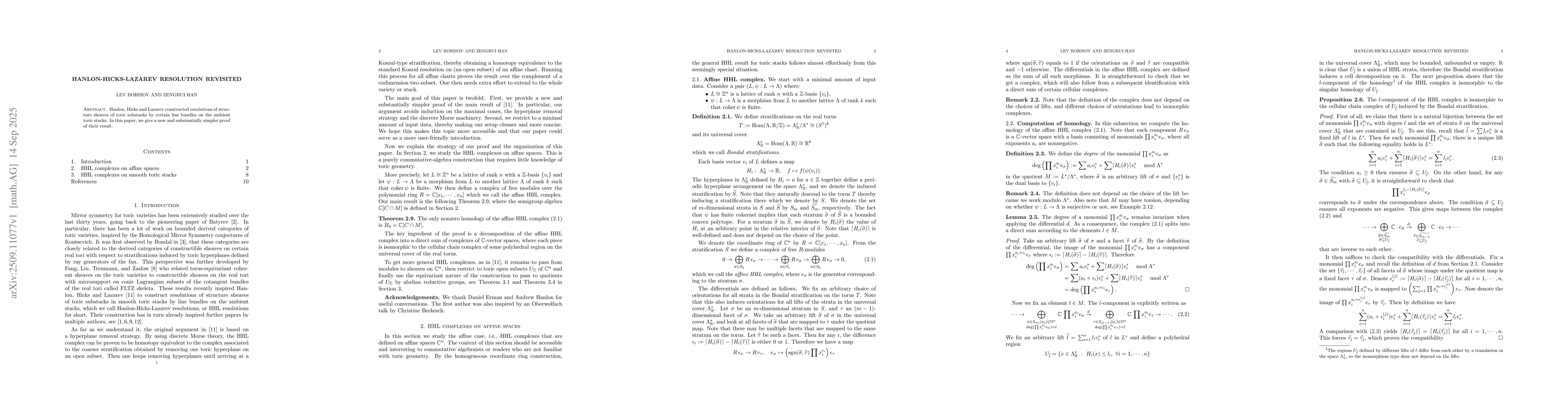 Thumbnail for Hanlon-Hicks-Lazarev resolution revisited