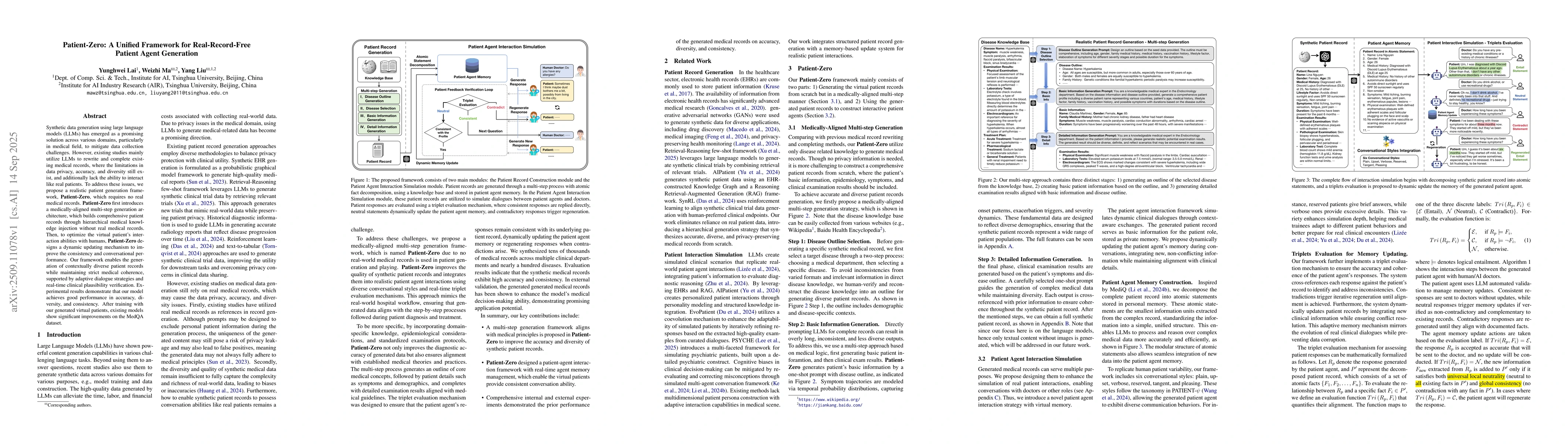 Thumbnail for Patient-Zero: A Unified Framework for Real-Record-Free Patient Agent
  Generation